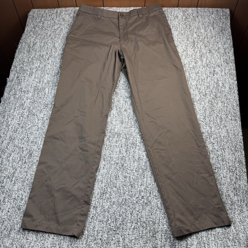 Cherokee Nano Tex Pants Mens 36x34 Fits 36x33 Casual Business Cotton Brown